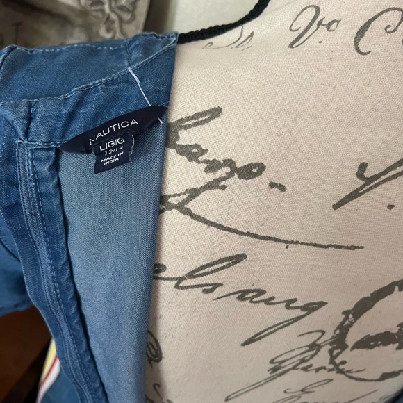 GIRLS NAUTICA DENIM SHORT SLEEVE LIGHTWEIGHT DRESS WITH POCKETS NWOT - Picture 5 of 5